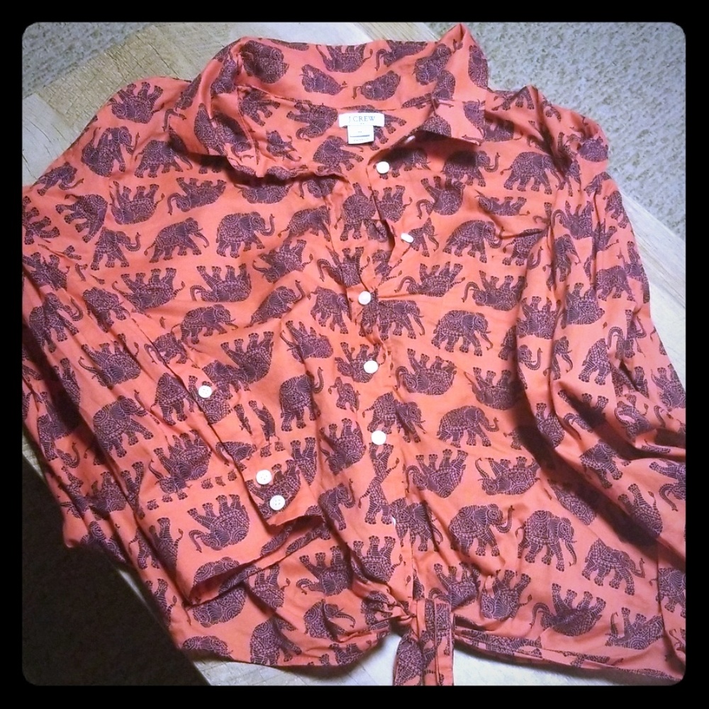 J.Crew tie front button down